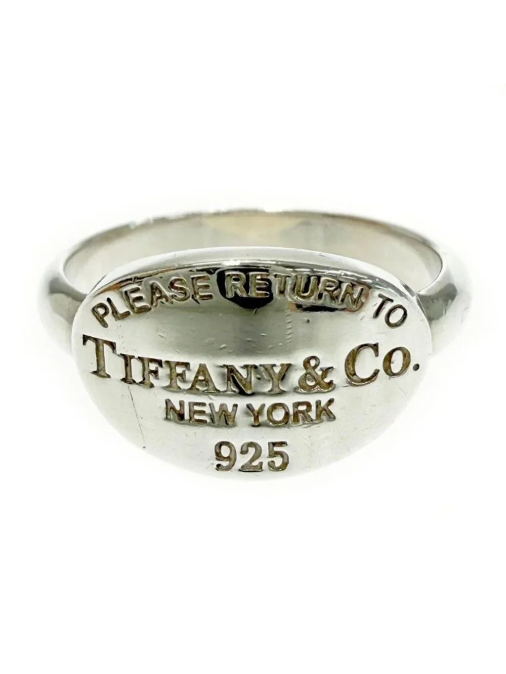 Tiffany & Co Silver Return to Tiffany Oval Tags Ring